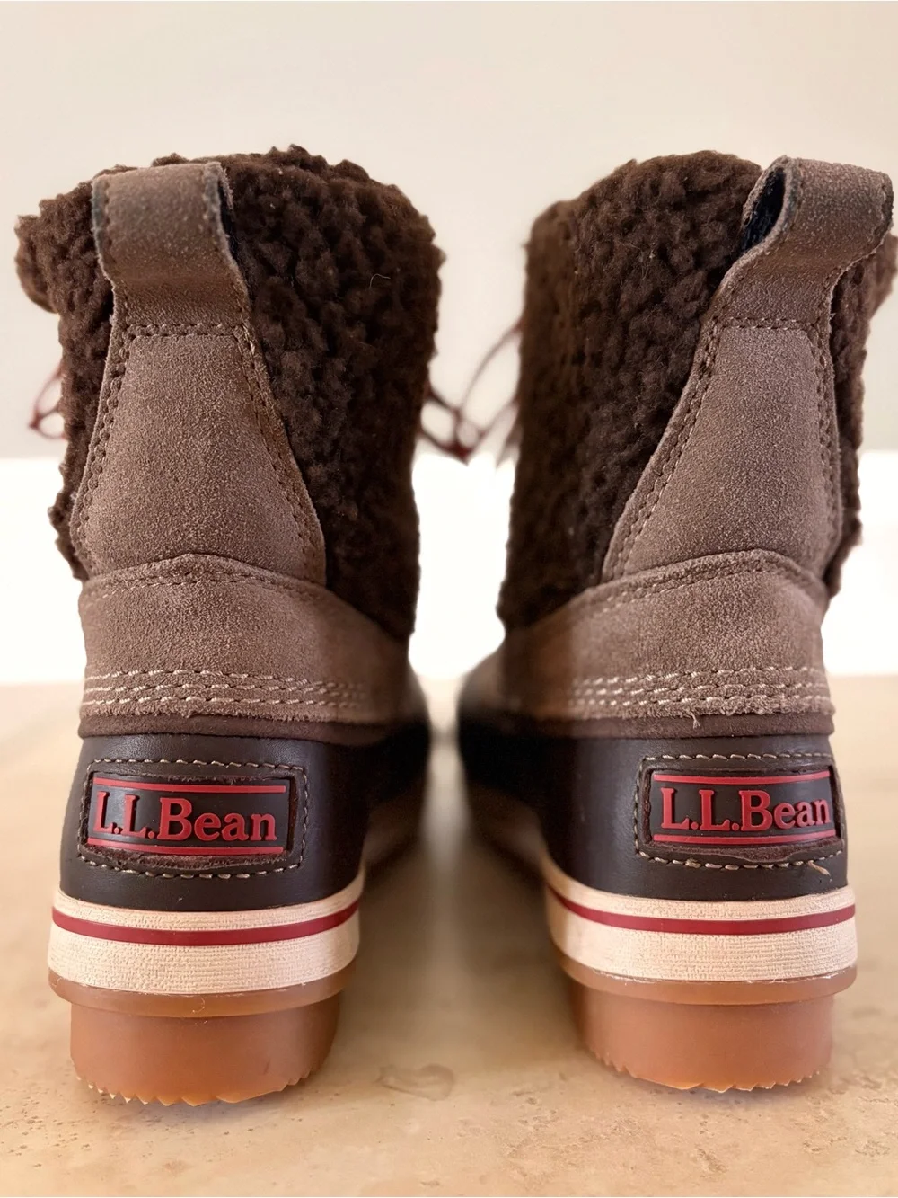 L.L. BEAN Rangeley Pac Ankle Boots Waterproof Insulated Brown Sherpa | Size 8